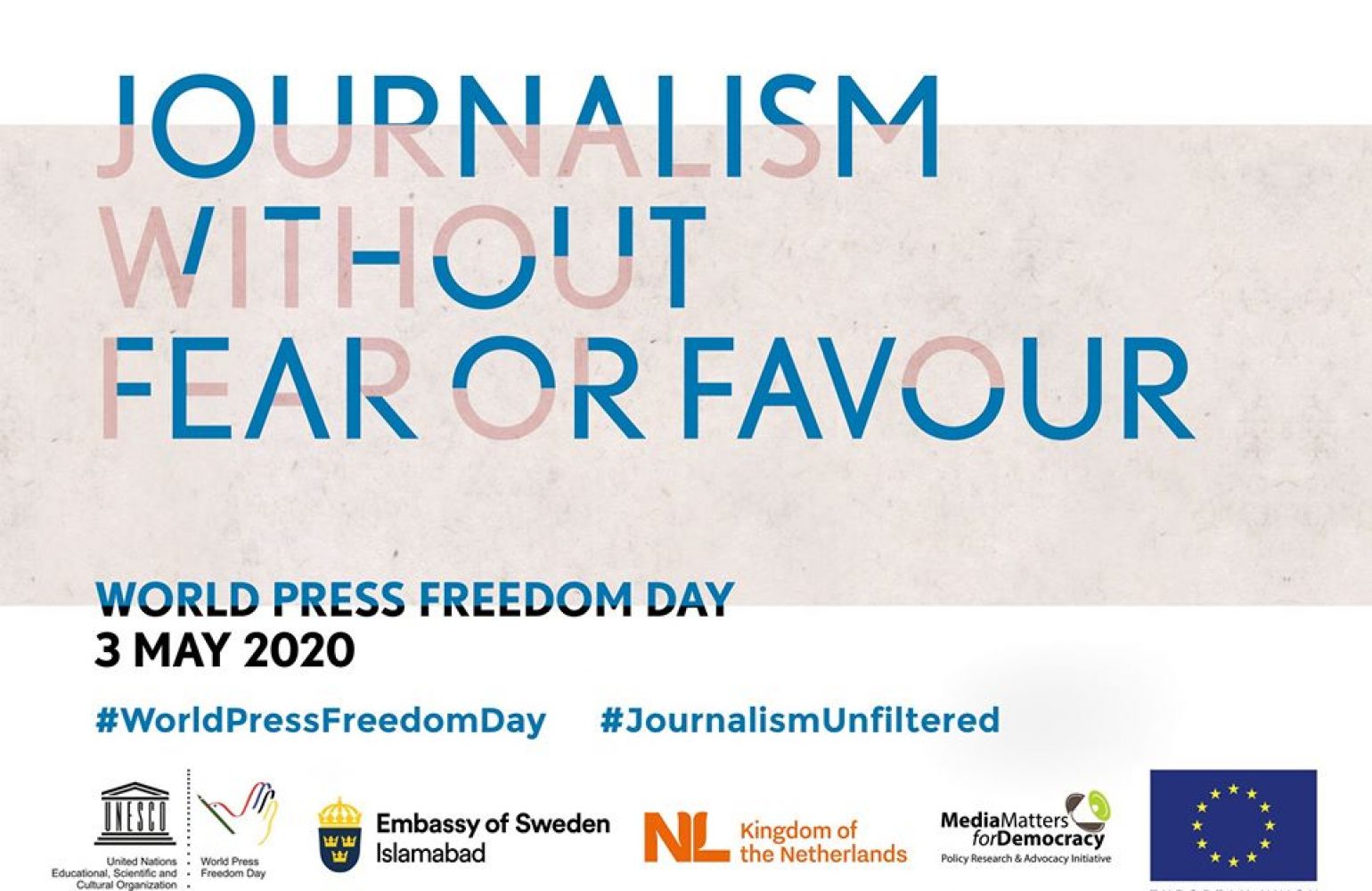 Media Matters for Democracy, along with EU Pakistan, UNESCO, and Swedish Embassy digitally commemorates the World Press Freedom Day 2020