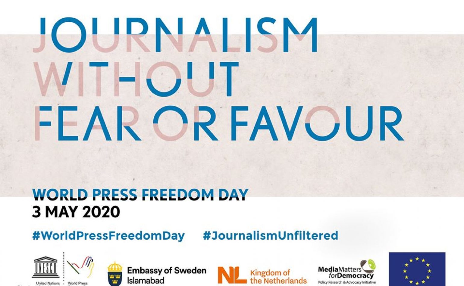 Media Matters for Democracy, along with EU Pakistan, UNESCO, and Swedish Embassy digitally commemorates the World Press Freedom Day 2020