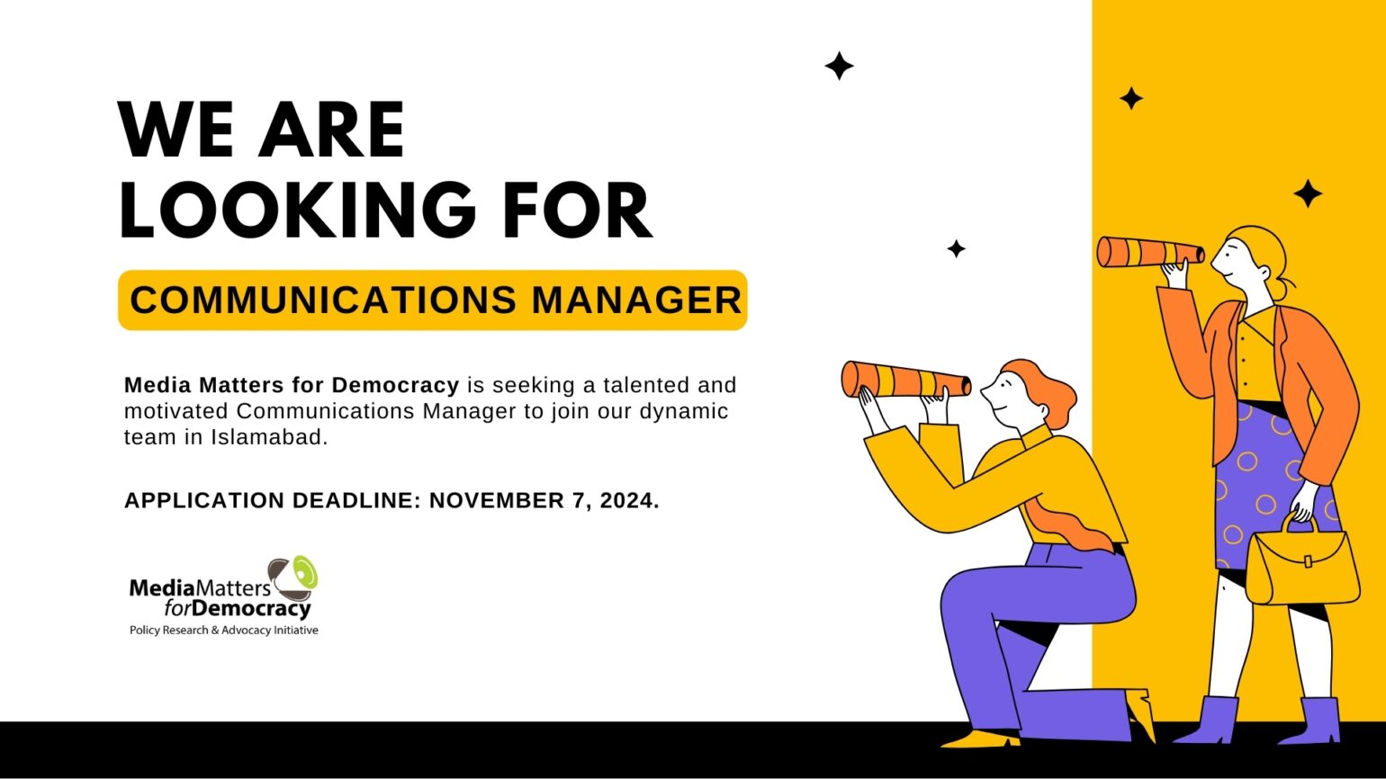 Work for Us: We are looking for a new Communications Manager!