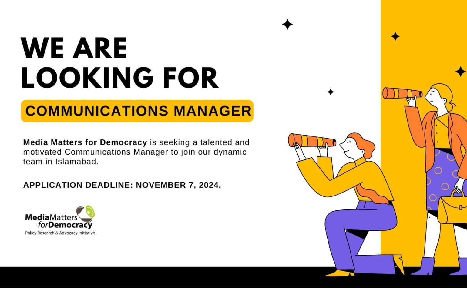 Work for Us: We are looking for a new Communications Manager!